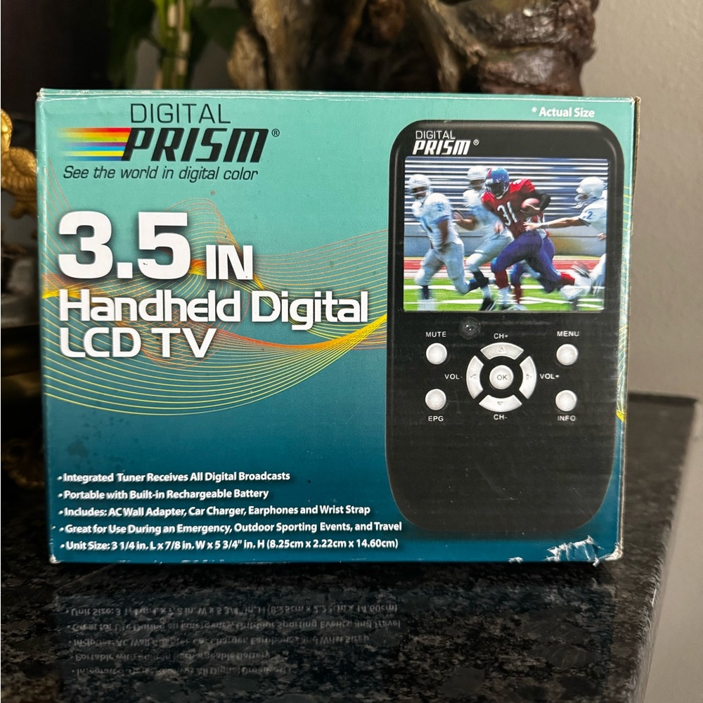PRISM Black Portable Handheld TV 3.5-Inch LCD